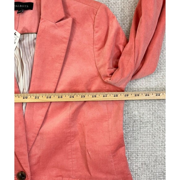 NEW Talbots Blazer Jacket Women's 8 Velour Velvet Pink Pockets Coat Business - Picture 8 of 12